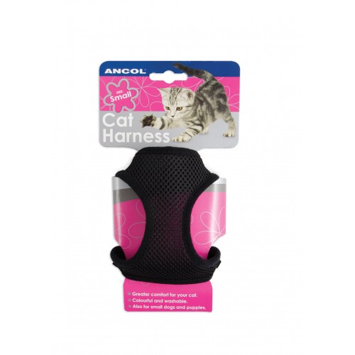 cat Soft Harness & Lead Black Lge Soft Harness & Lead Black Lge