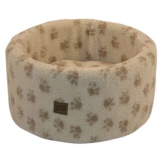 Cat Cosy Fleece Bed Cream Medium 50cm