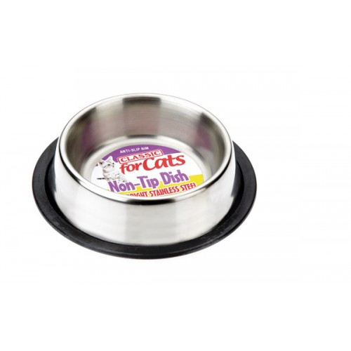 Classic Stainless Steel Non Tip Cat Dish 240ml (160mm Dia) Classic Stainless Steel Non Tip Cat Dish 240ml (160mm Dia)